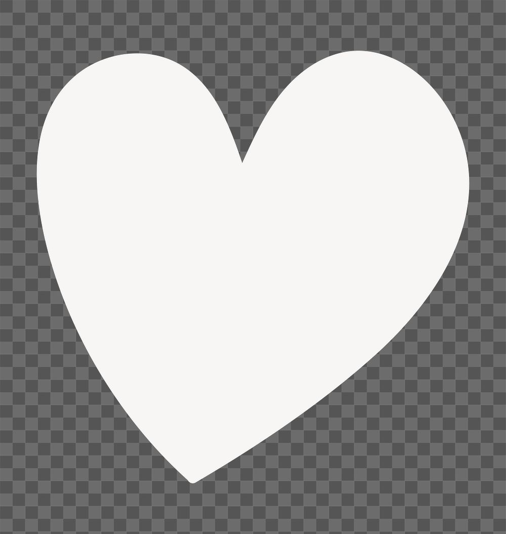 PNG heart icon in white, transparent background