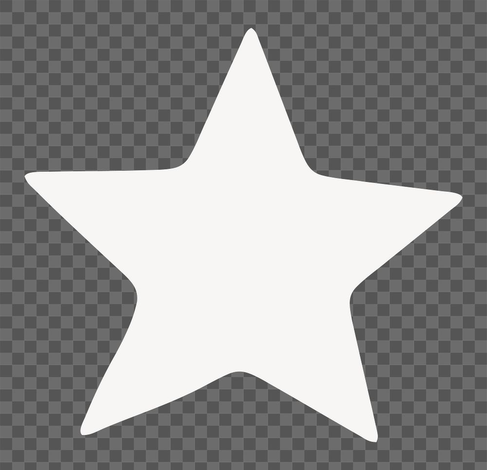 PNG star icon in white, transparent background