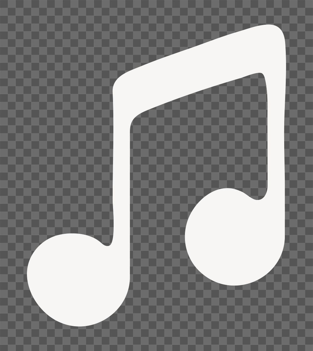 PNG music note icon in white, transparent background