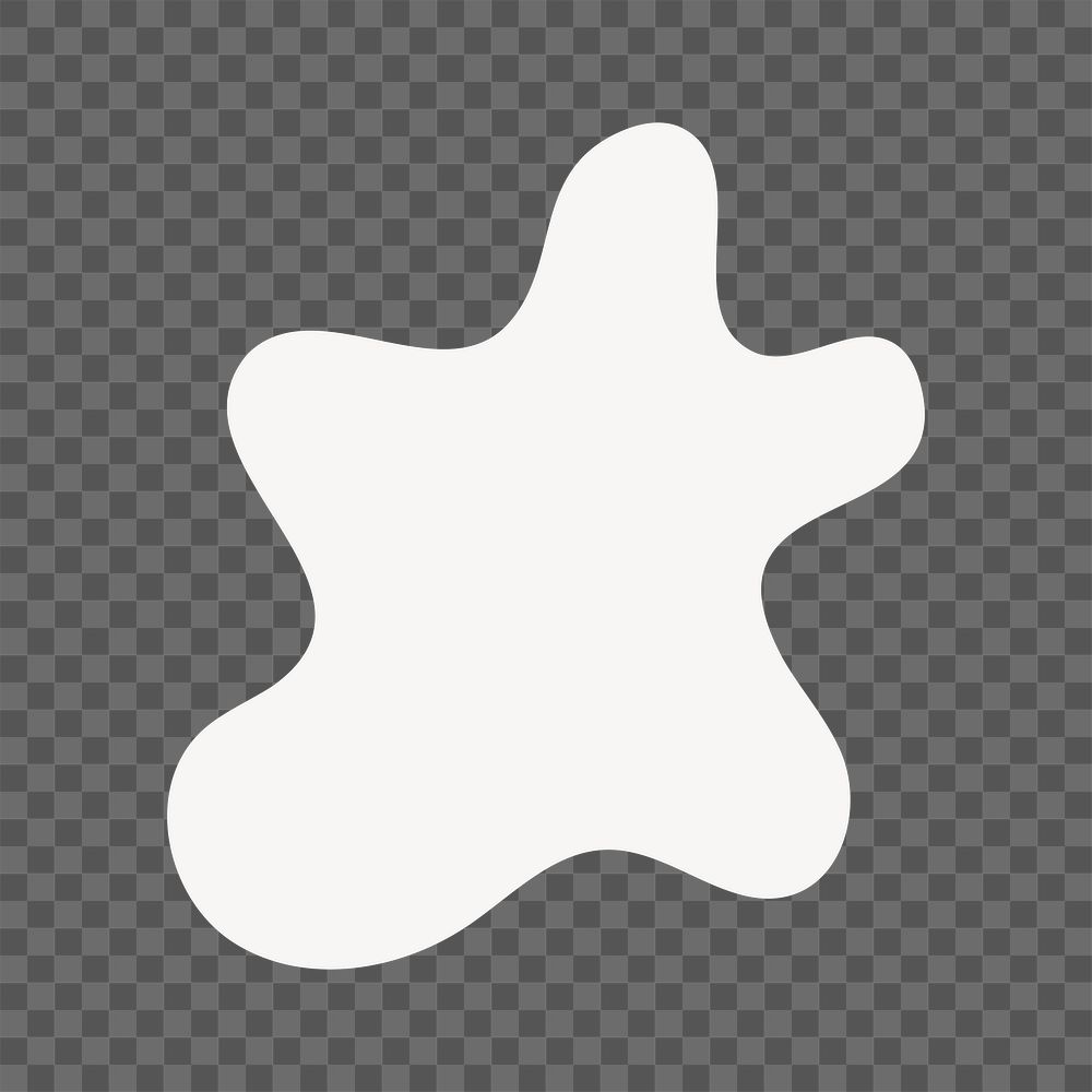 PNG blob shape icon in white, transparent background