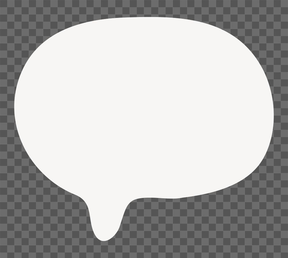 PNG speech bubble icon in white, transparent background