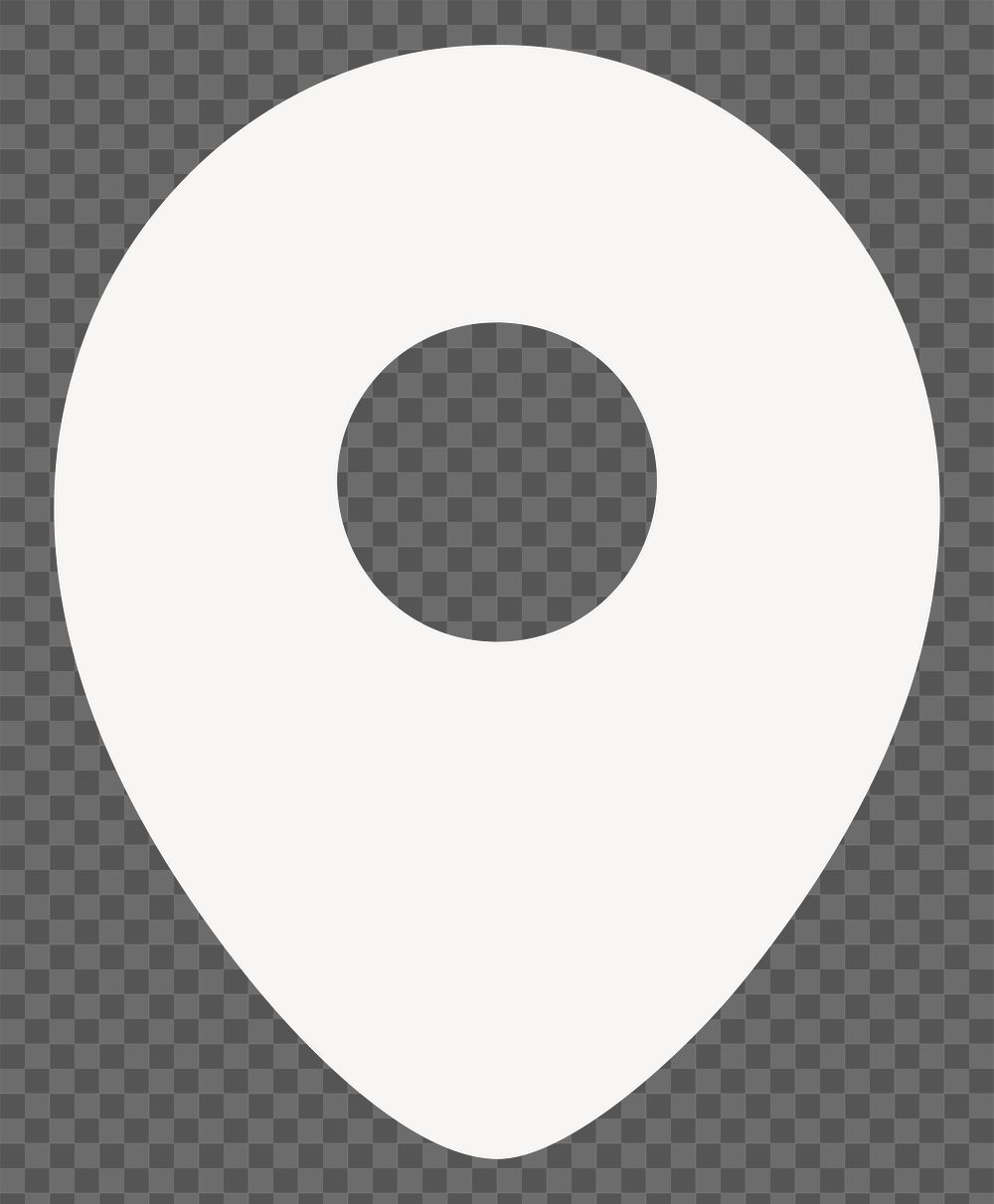 PNG location pin icon in white, transparent background