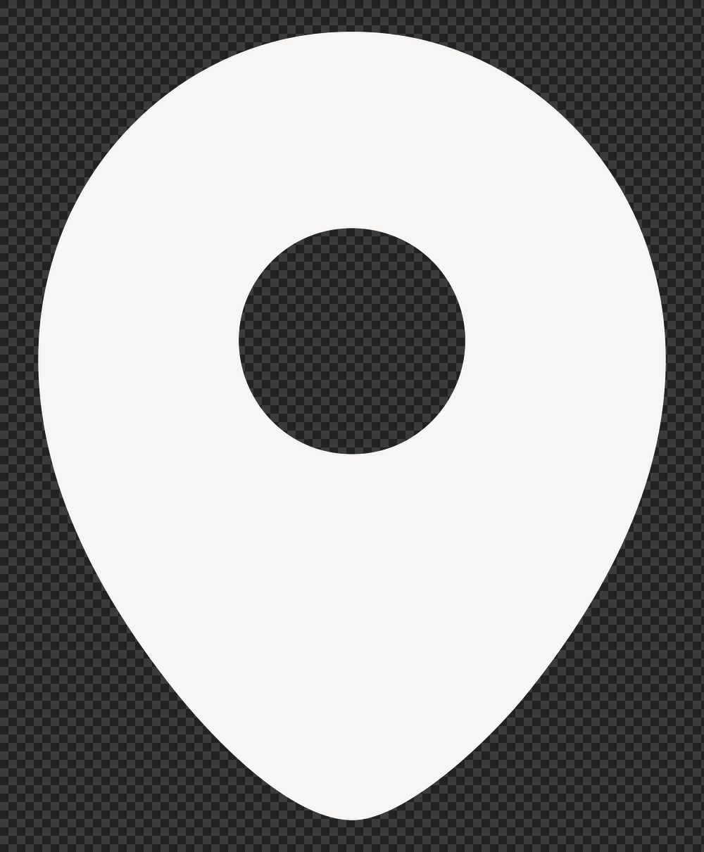 PNG location pin icon in white, transparent background