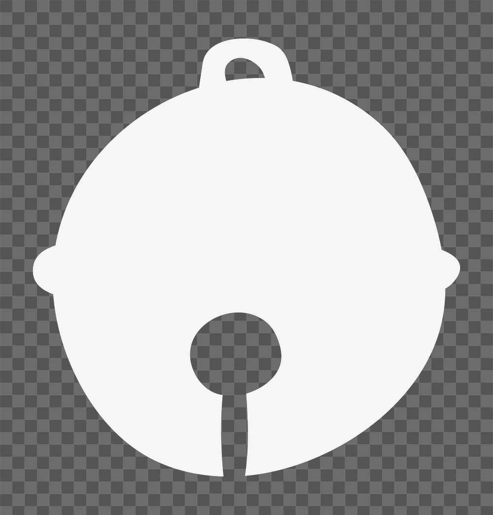 PNG dog bell icon in white, transparent background