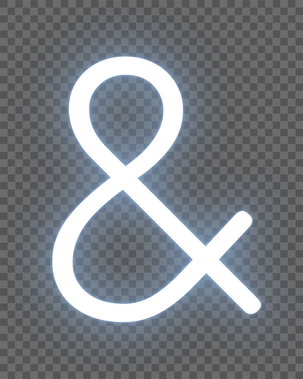 Ampersand sign png neon symbol, transparent background