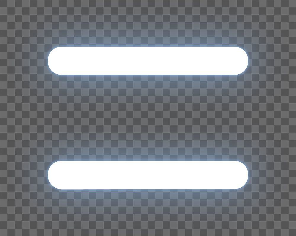 Equal sign png neon symbol, transparent background