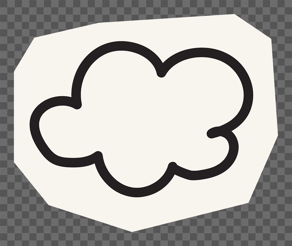 Cloud png paper cut, transparent background