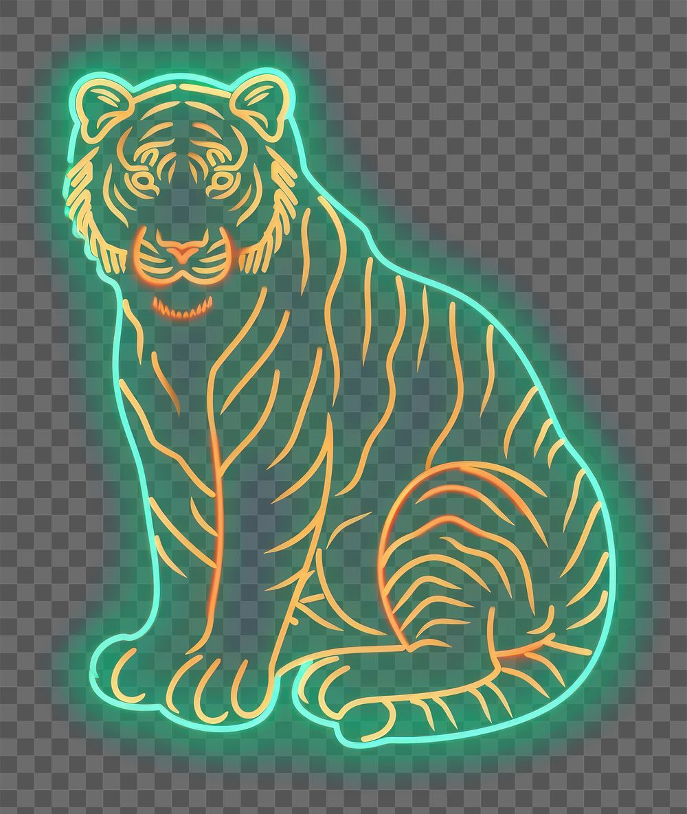 PNG Animal icon neon wildlife panther.