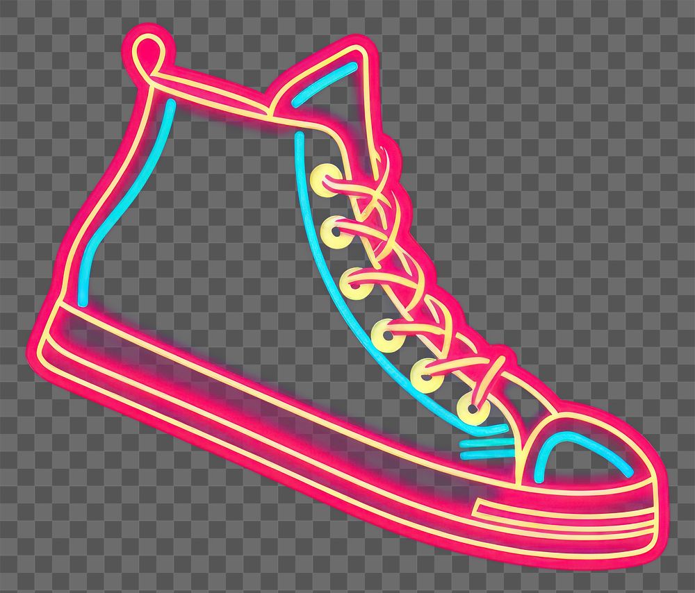 PNG Shoes icon neon ketchup light.