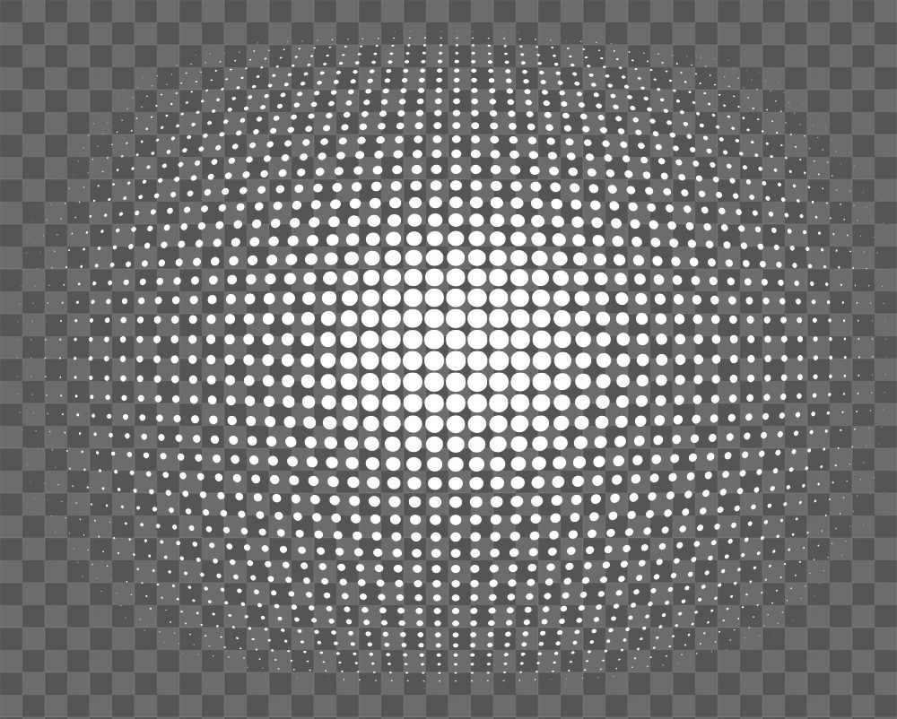 PNG dotted sphere shape, digital element, transparent background
