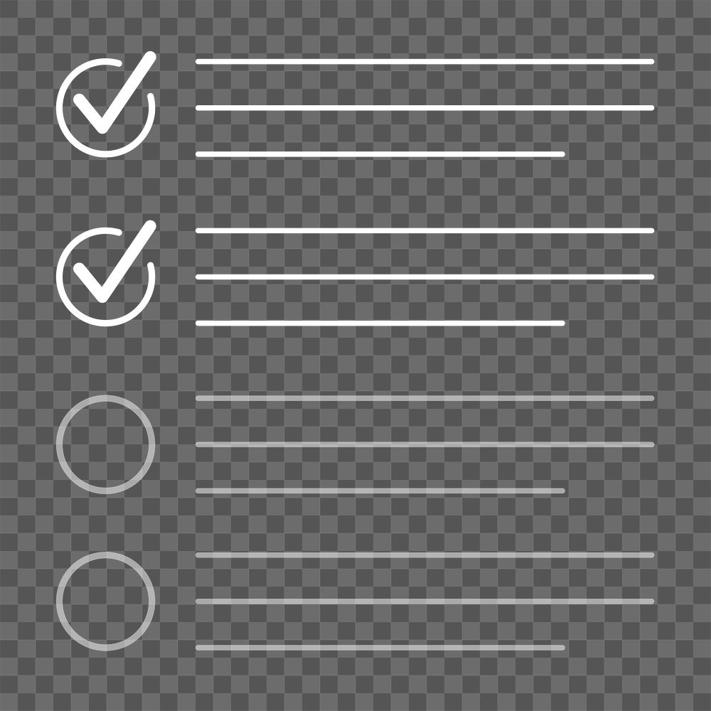 PNG checklist, digital element, transparent background