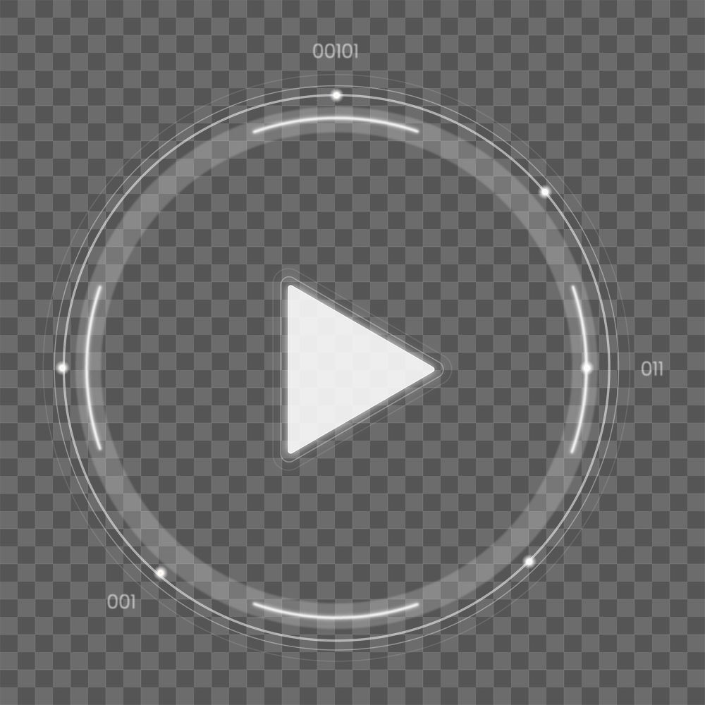 PNG play button, digital element, transparent background