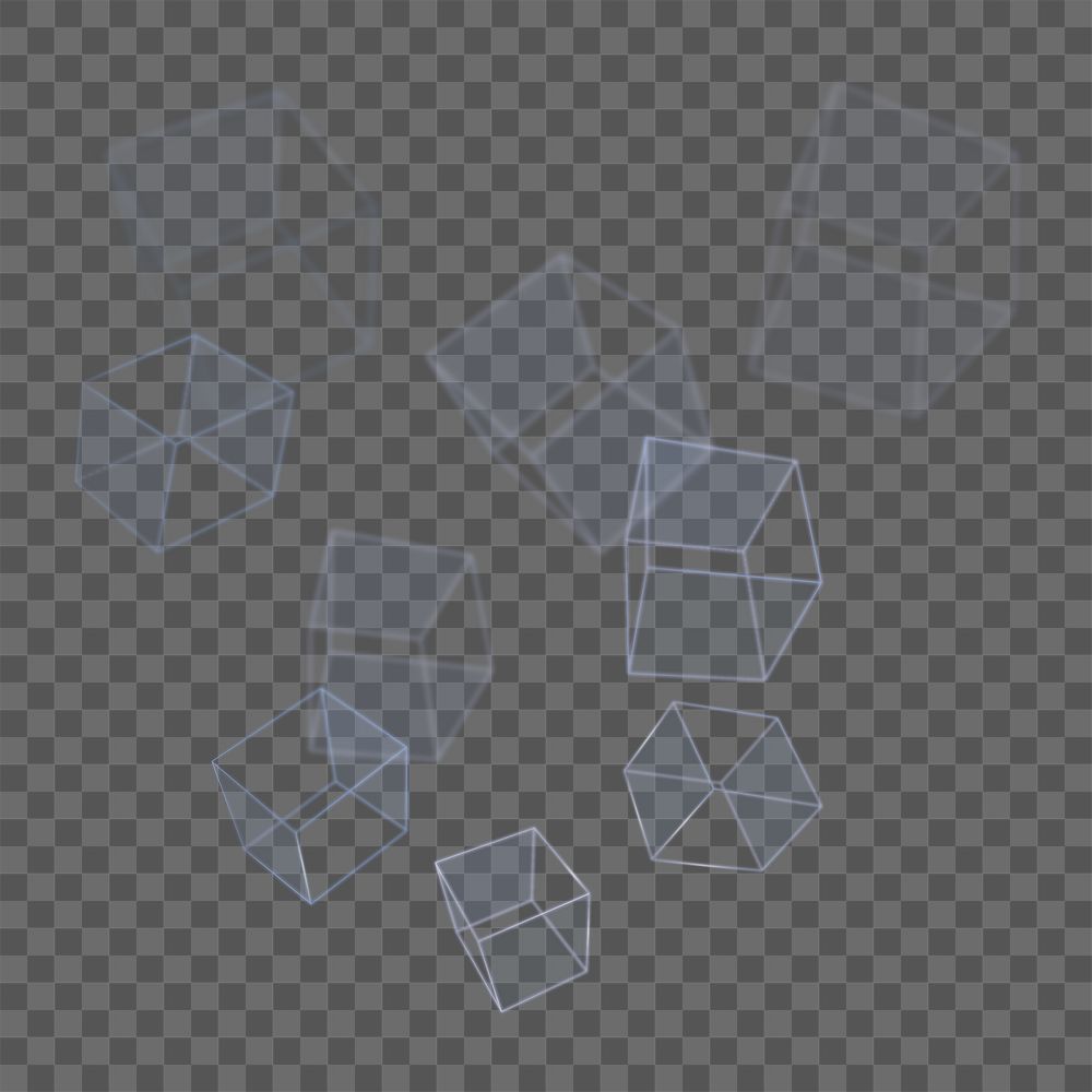 PNG Digital isometric cubes, digital element, transparent background