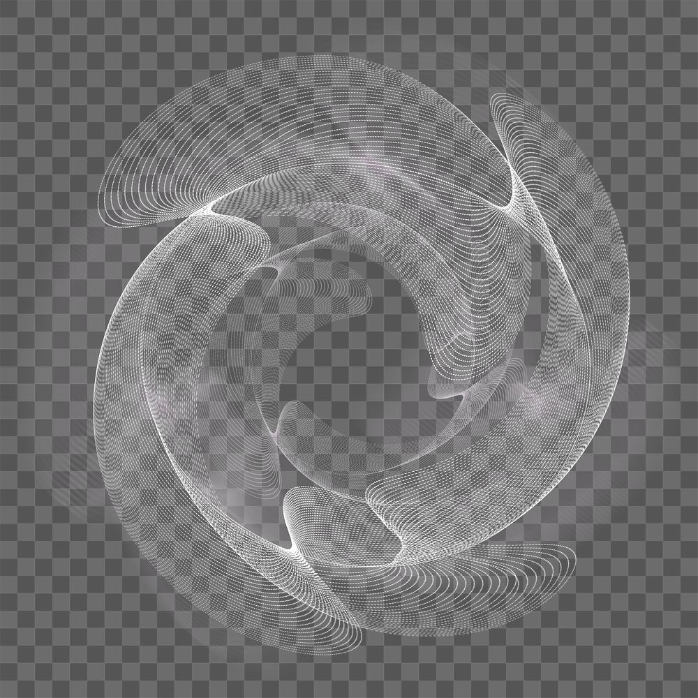 PNG abstract white wireframe shape, digital element, transparent background