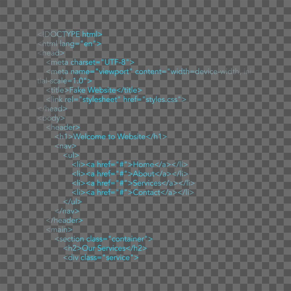 PNG html code, digital element, transparent background
