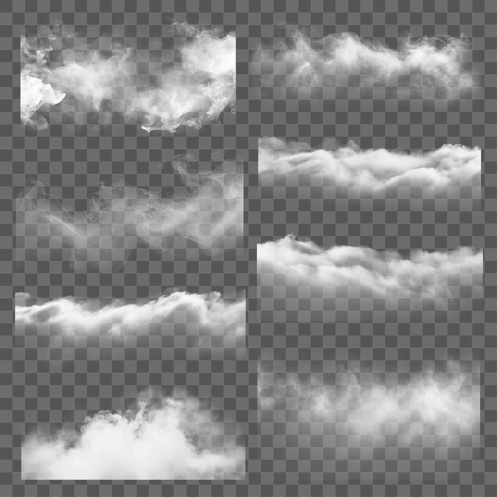 PNG Fog mist photo effect  set, transparent background