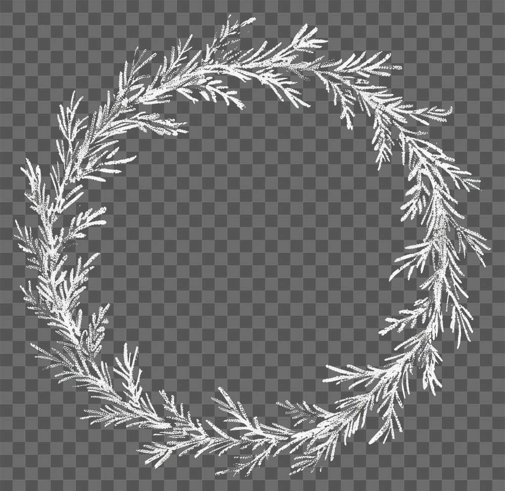 PNG Simple Christmas wreath frame art blackboard outdoors.