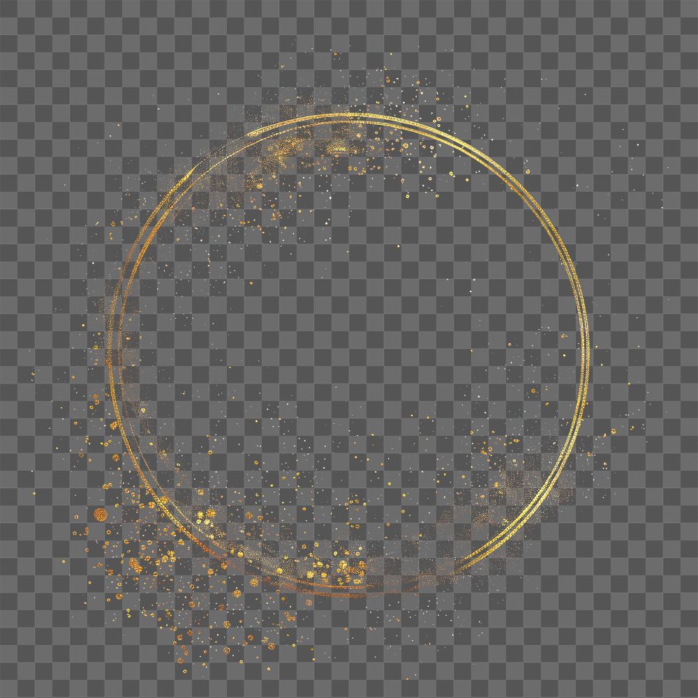 PNG Elegant gold circle on black