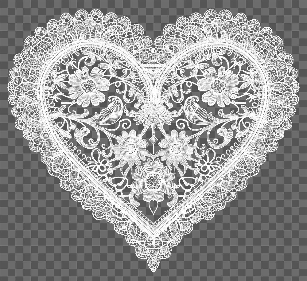 PNG Intricate lace heart design