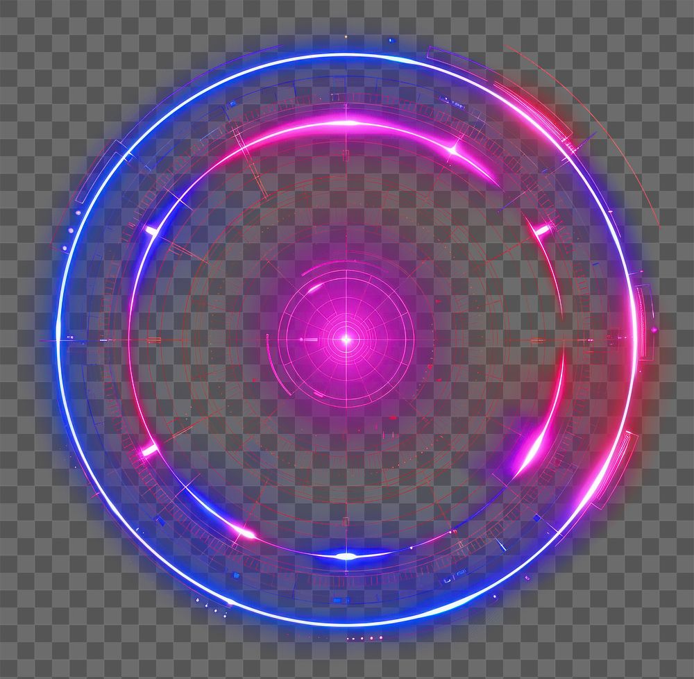 PNG Futuristic neon digital interface design