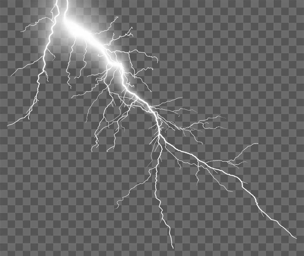 PNG Dramatic lightning bolt night sky