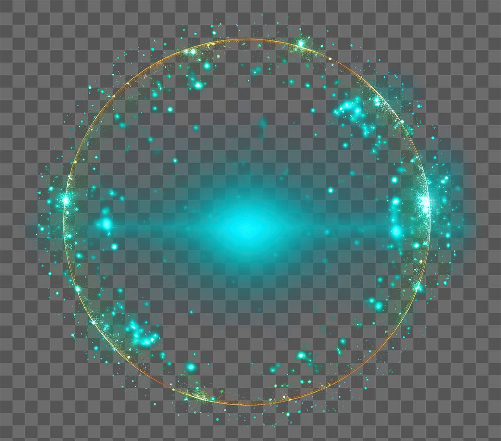 PNG glowing cosmic circle effect, transparent background