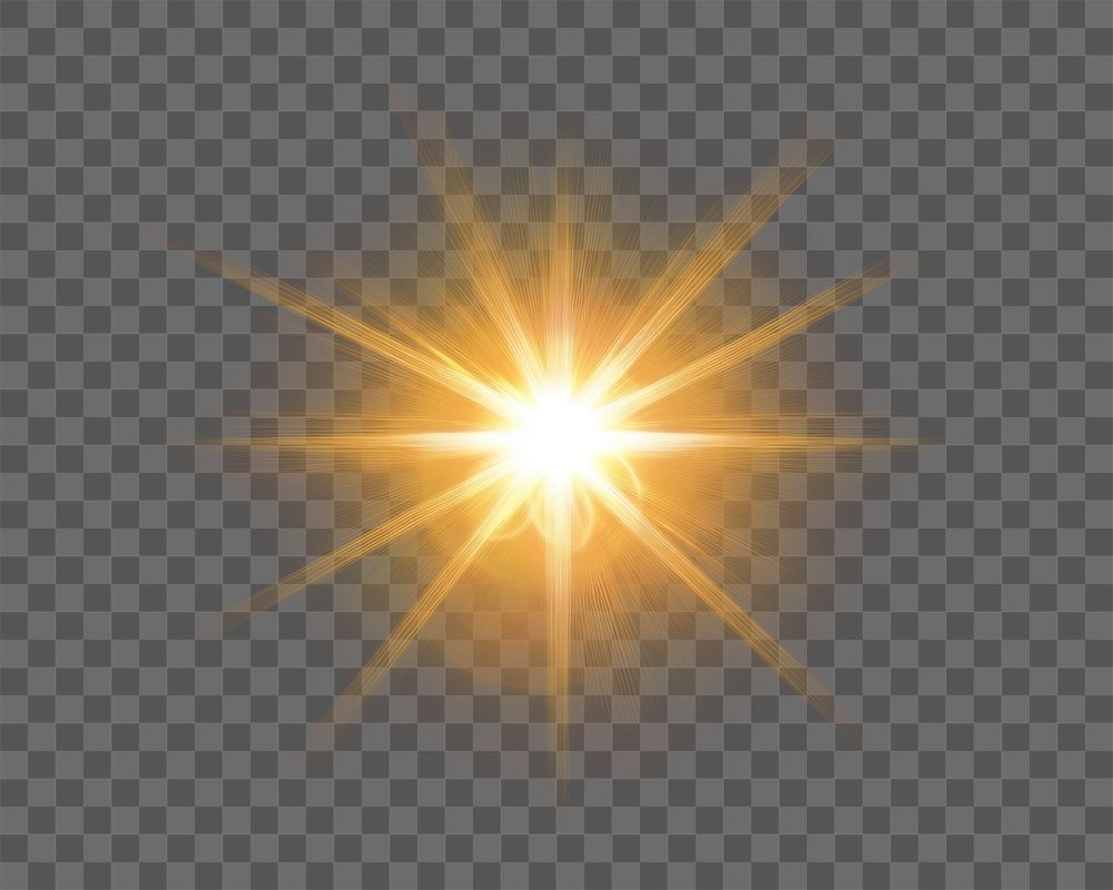 PNG Radiant golden starburst light