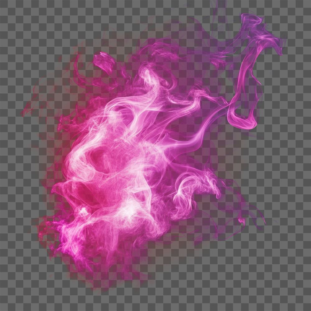 Pink fire purple person smoke.