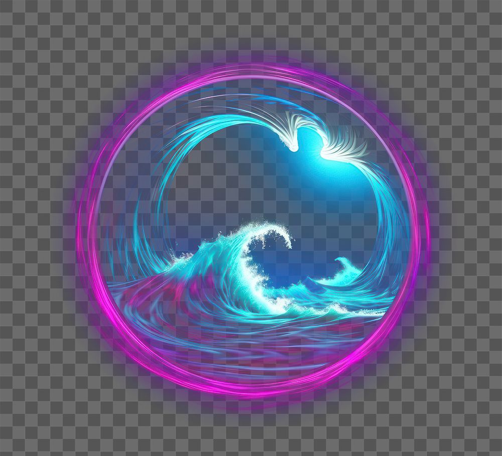 PNG Neon Picture ocean light circle purple.