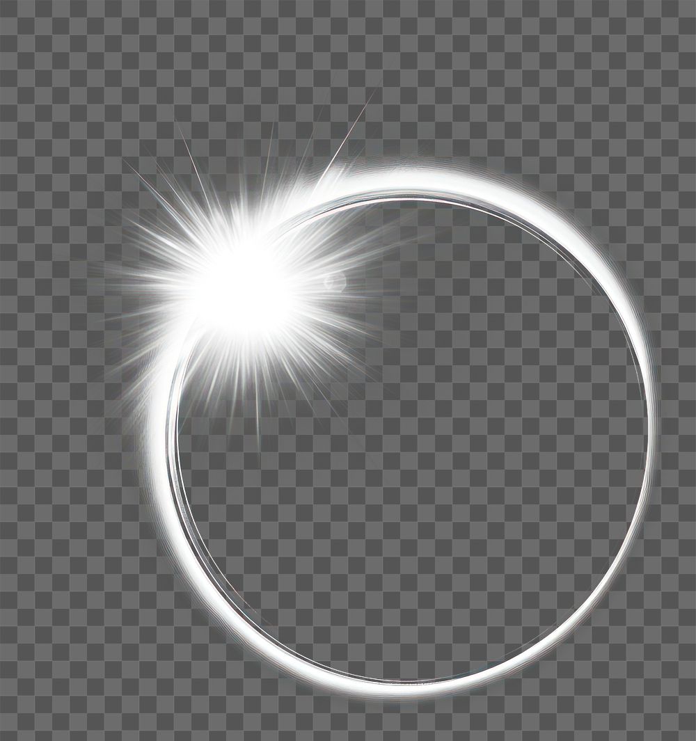 PNG A glowing white lens flare astronomy outdoors eclipse.