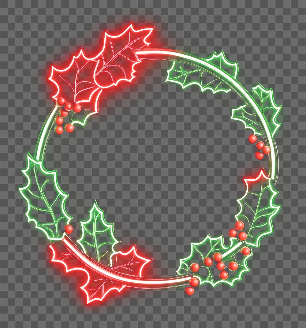 PNG Christmas holiday berries wreath.