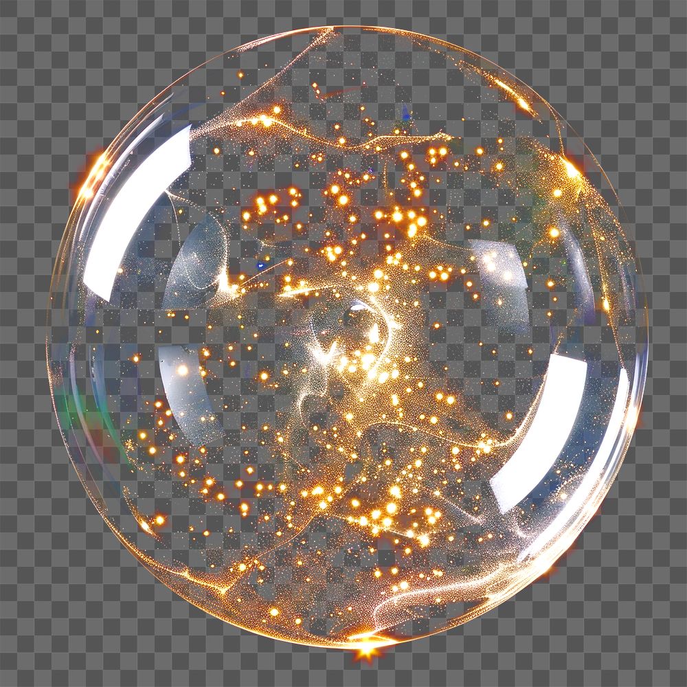 PNG Light streak inside a clear bubble sphere lights photography.