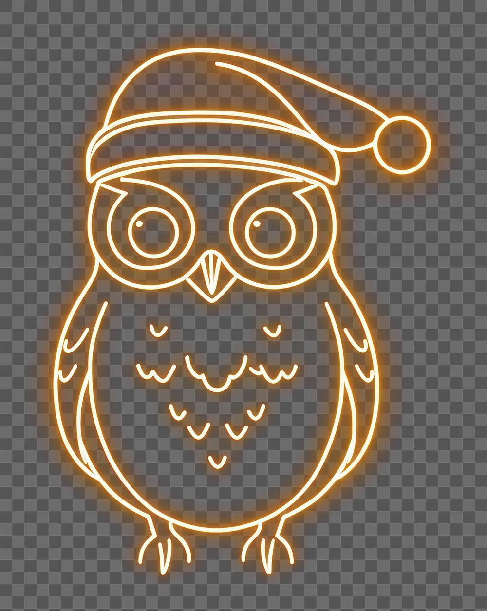 PNG Owl wearing santa hat christmas holiday bright.