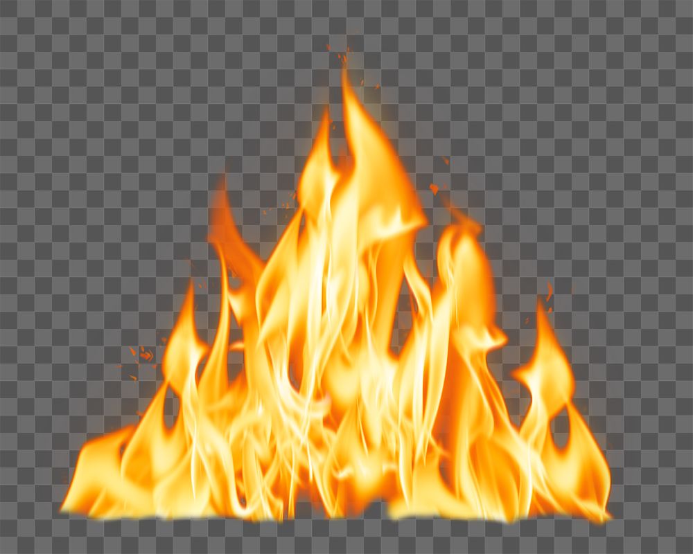 Campfire flame png sticker, realistic burning fire transparent image