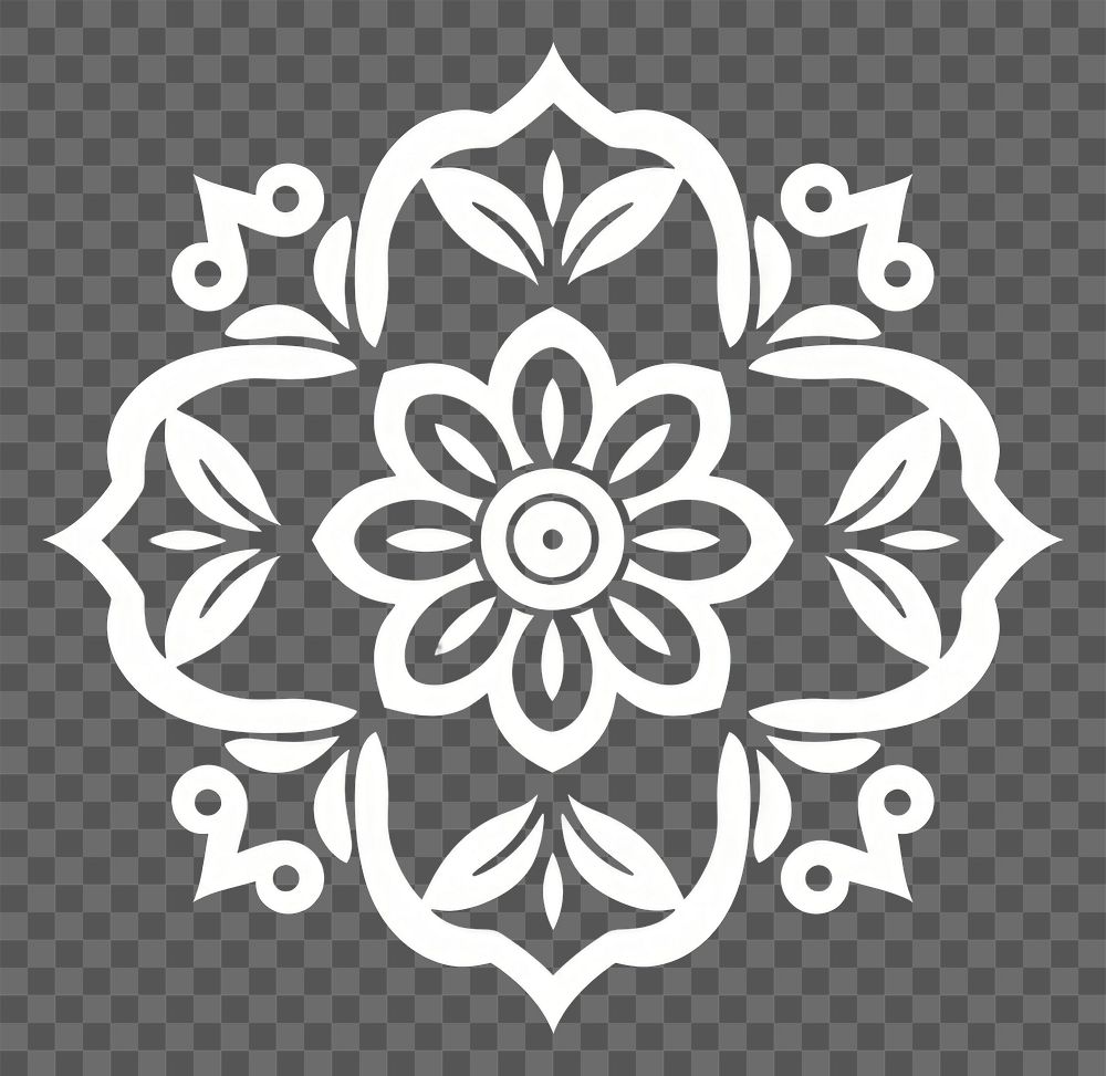 PNG  Mandalas pattern white black. AI generated Image by rawpixel.
