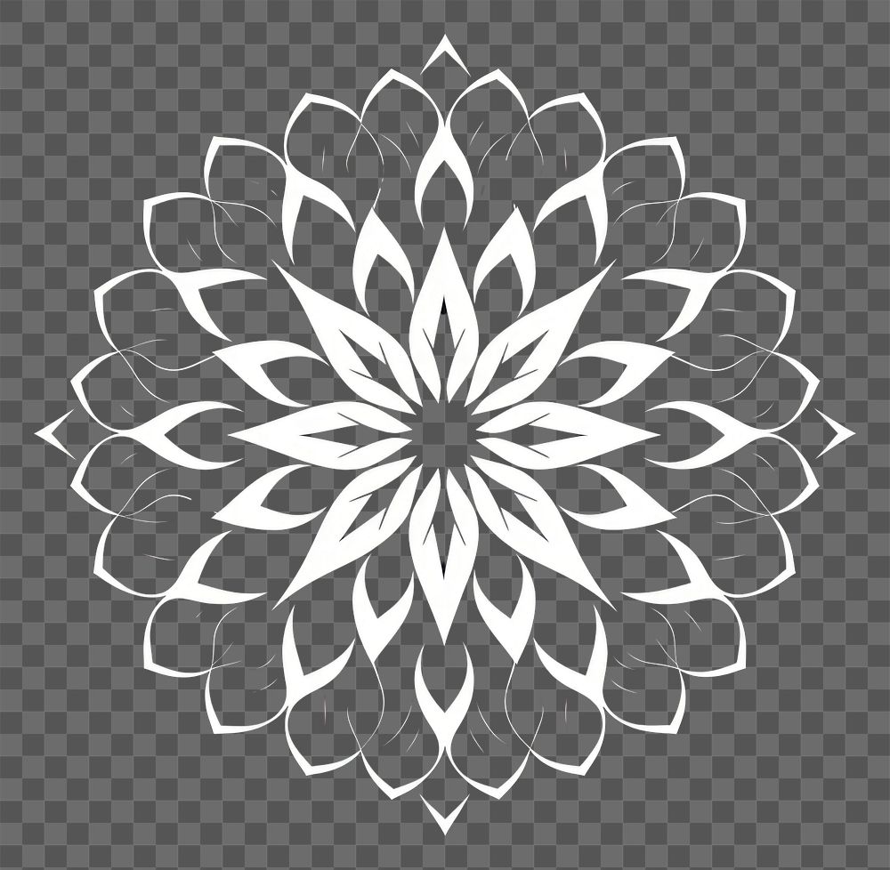 PNG  Mandalas pattern flower white. AI generated Image by rawpixel.