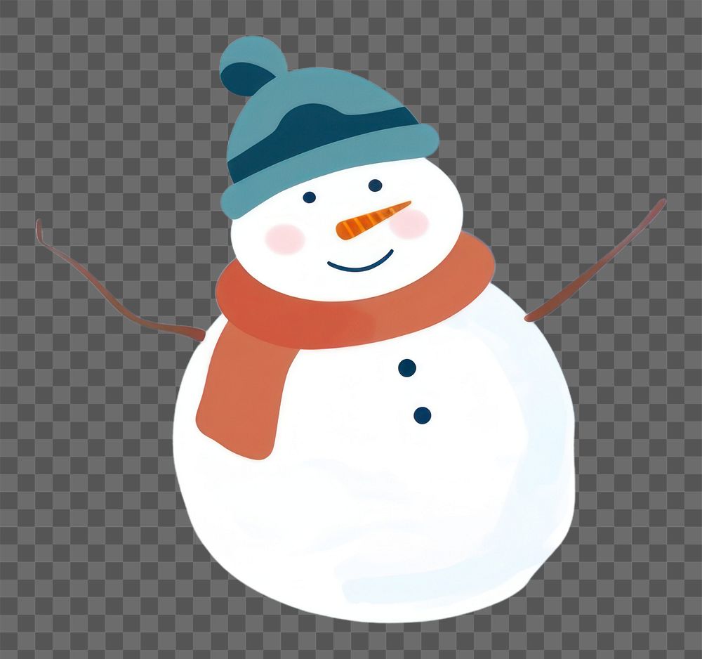 PNG  Cute snow illustration outdoors snowman winter.