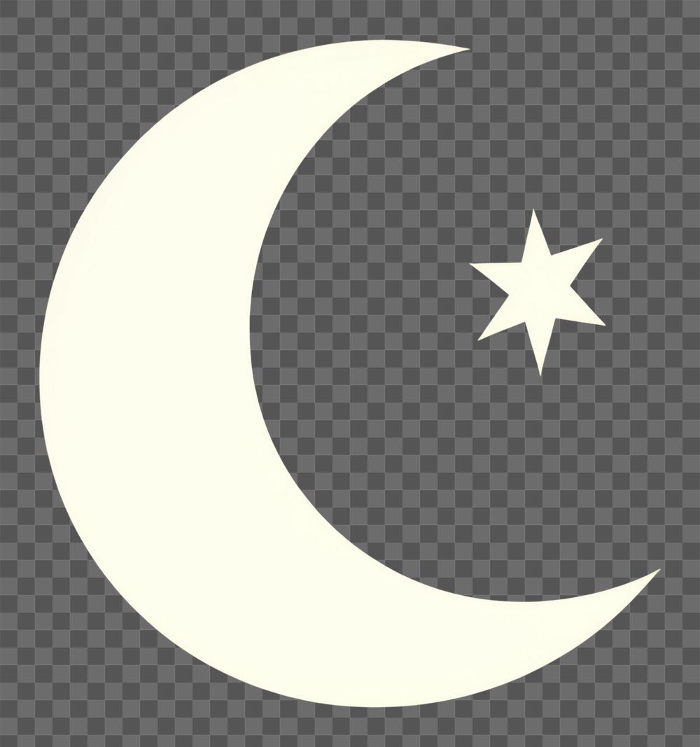 PNG  Illustration of a simple moon and star astronomy symbol night.