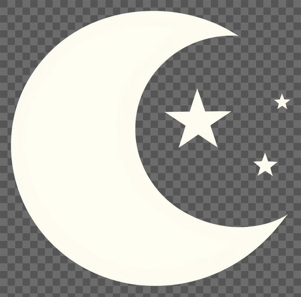 PNG  Illustration of a simple moon and star astronomy symbol night.