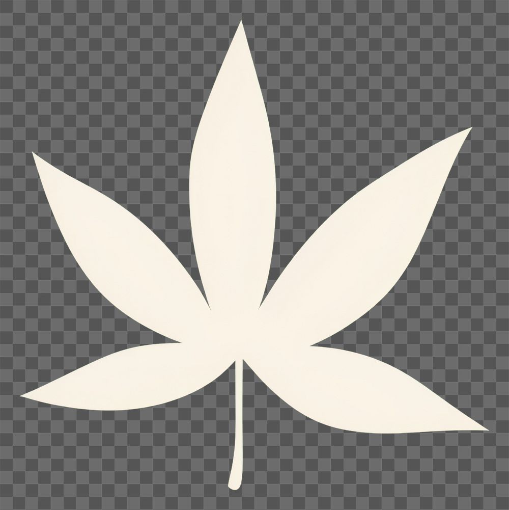 PNG  Illustration of a simple marijuana leaf plant logo fragility.