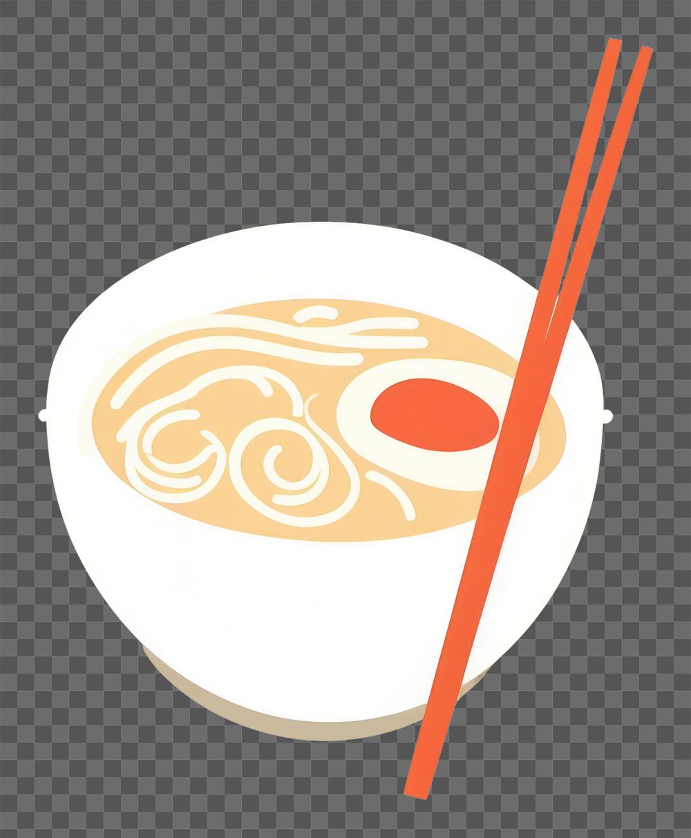 PNG  Illustration of a simple ramen chopsticks food meal.