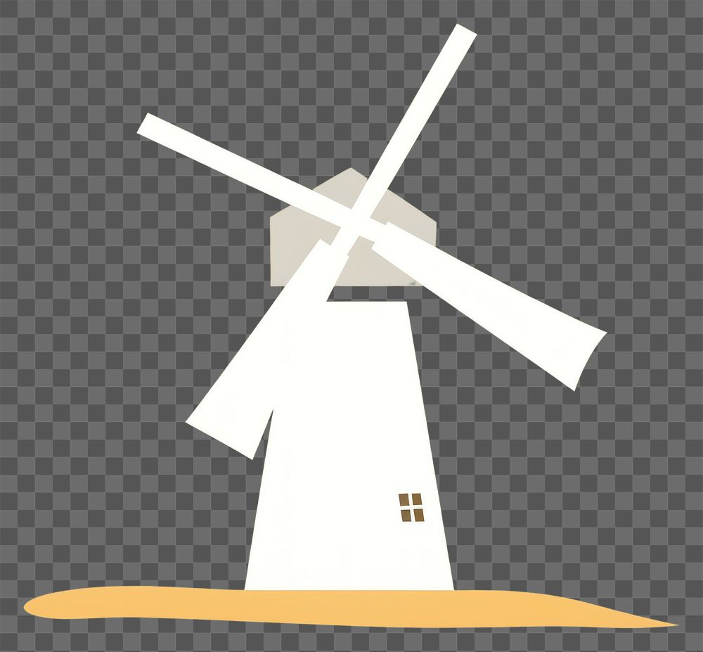 PNG  Illustration of a simple windmill machine architecture technology.