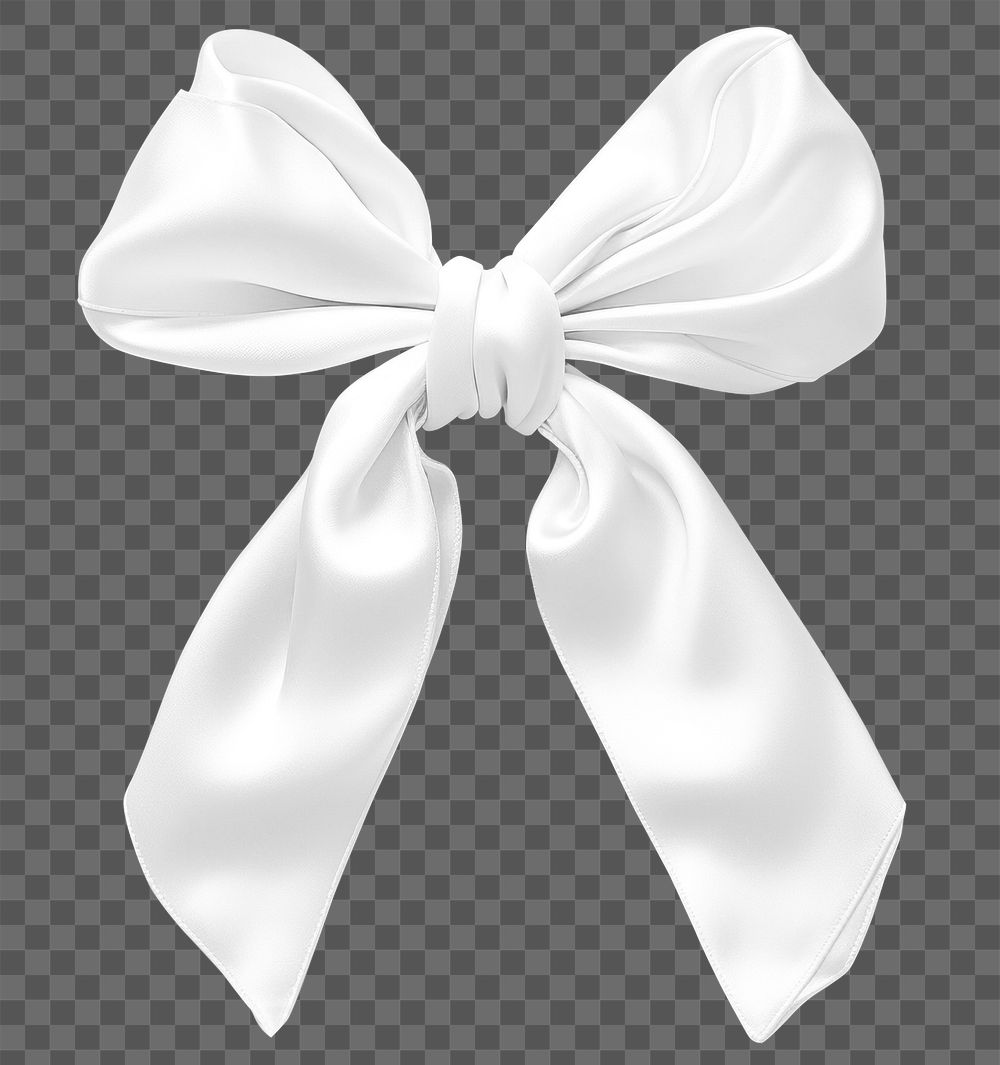 White ribbon bow png accessory, transparent background