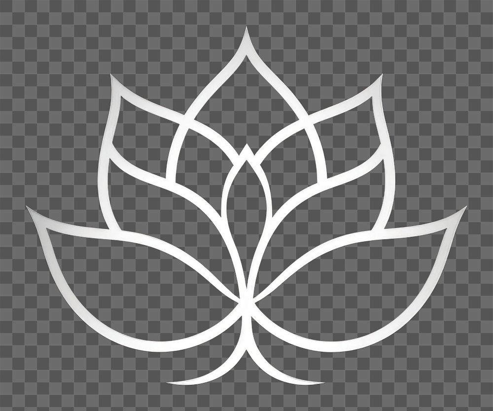 PNG  Cleaning lotus logo plant black white. AI generated Image by rawpixel.