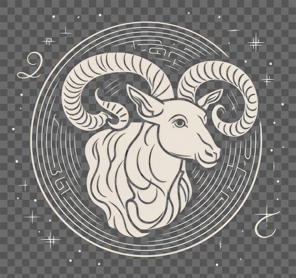 PNG Capricorn Zodiac icon livestock representation creativity.