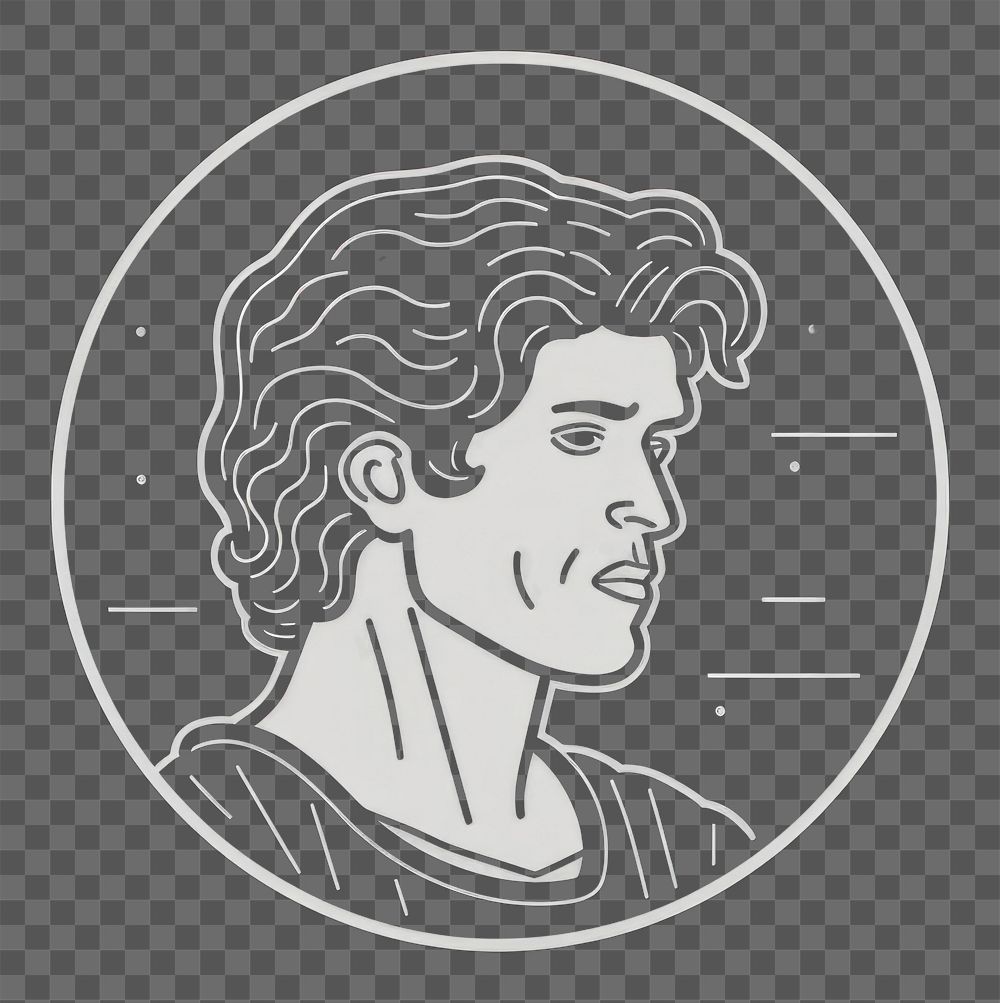 PNG Greek man icon portrait logo art.