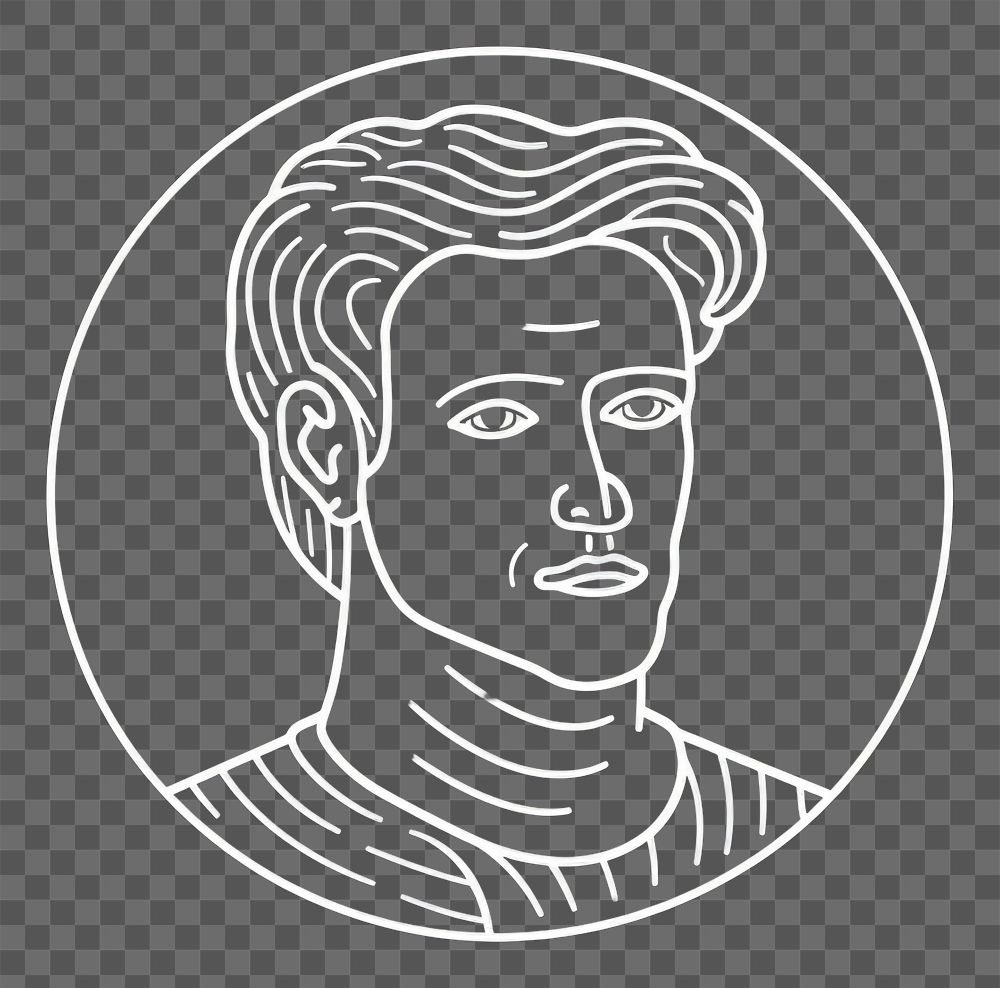 PNG Greek man icon portrait logo representation.