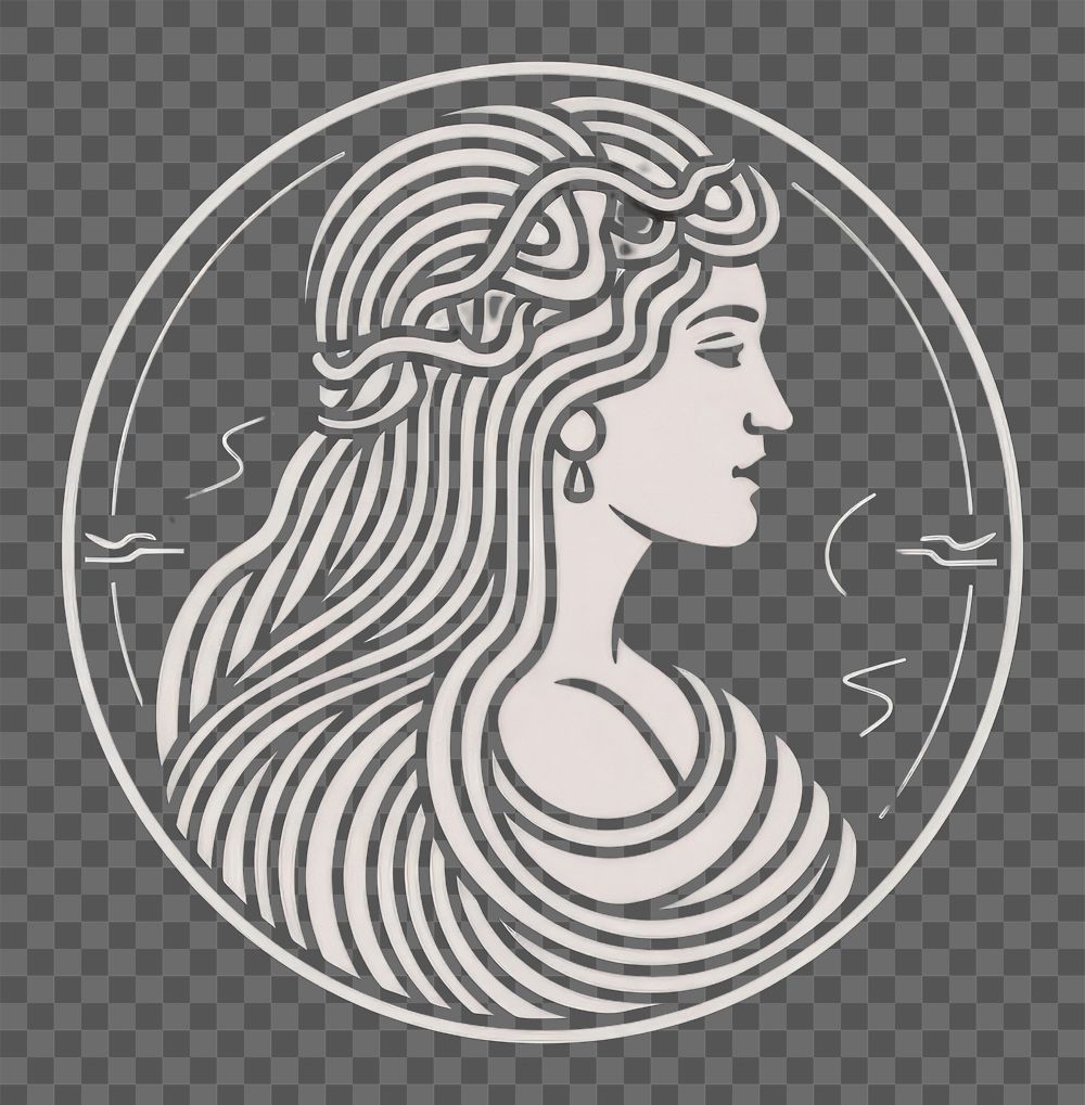 PNG Greek woman icon logo creativity monochrome.