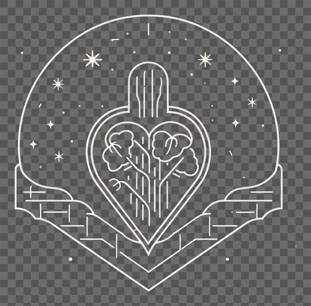 PNG Heart astrology icon logo illuminated creativity.