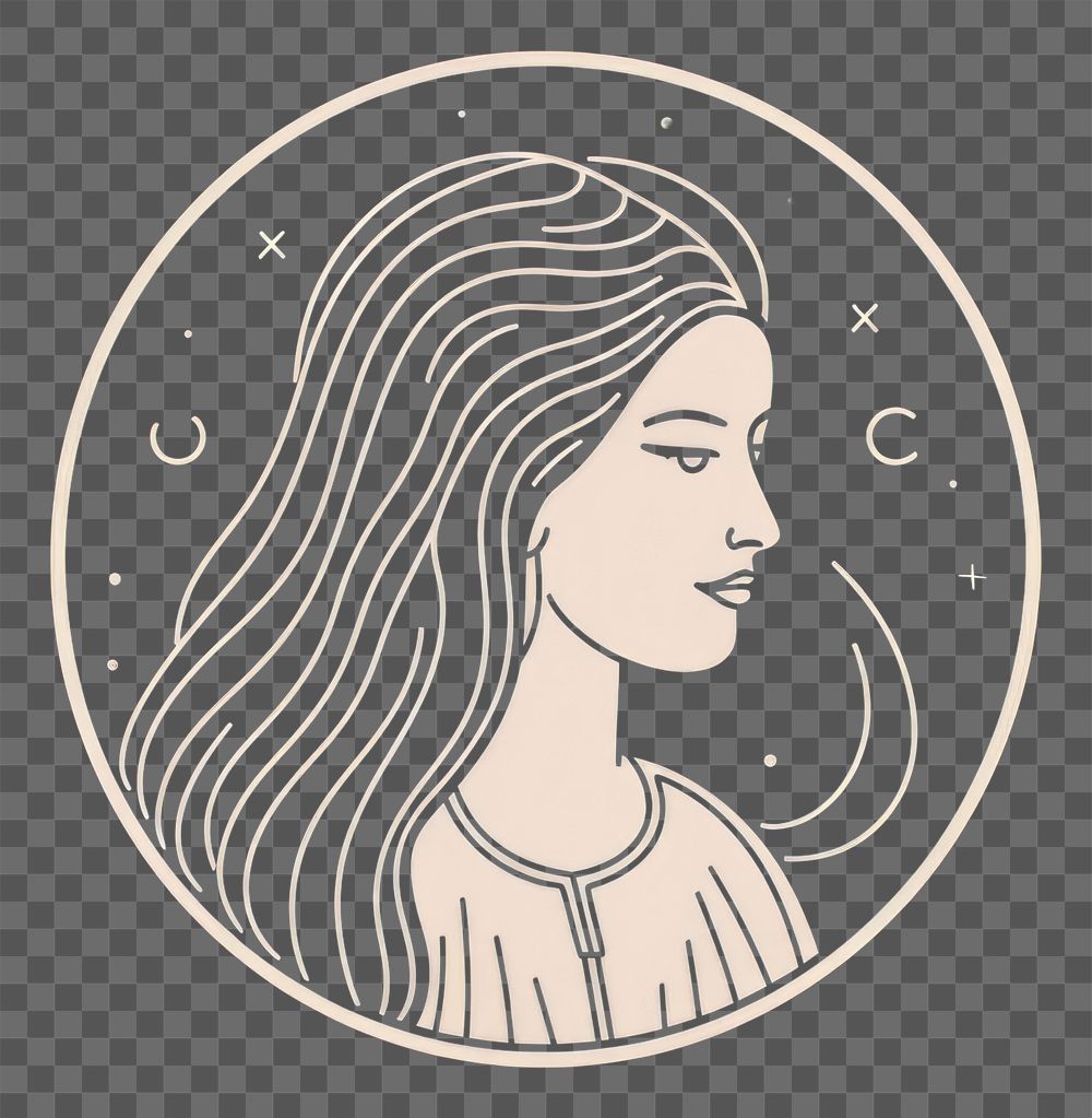 PNG Moon astrology icon portrait adult representation.